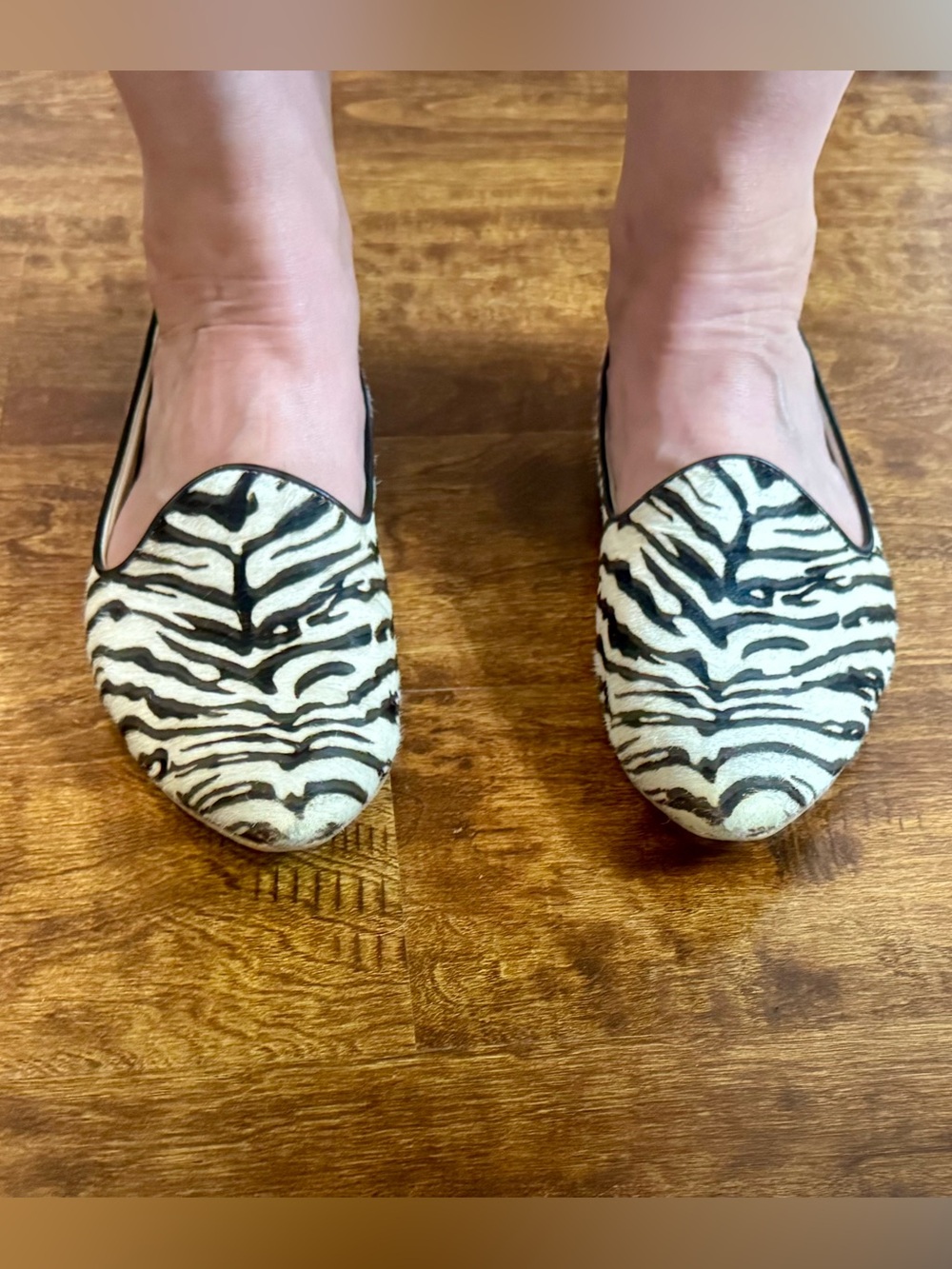 Dolce Vita Zebra-Print Slip-On Loafers - Black & White